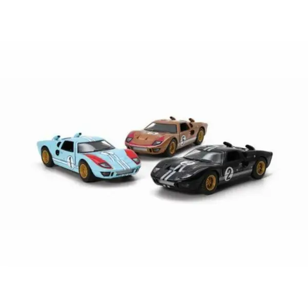 Ford GT40 MKII Gold Gulf Blue And Black Set Of 3 Cars