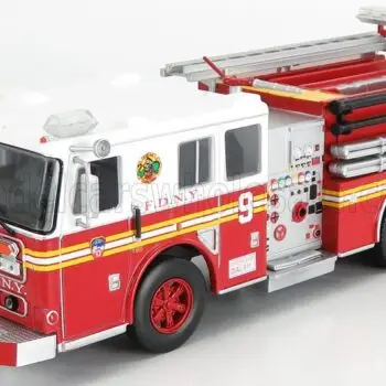 Red and white Mag Seagrave Pumper Truck Fire Department New York USA 2003 diecast firetruck