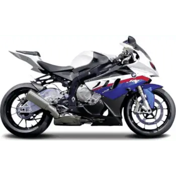Maisto blue, white and red BMW RR diecast motorcycle for sale.
