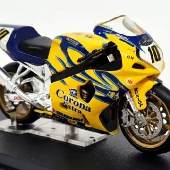 Deagostini yellow and blue Suzuki GSX-R 750 Gregorio Lavilla 2002 for sale.