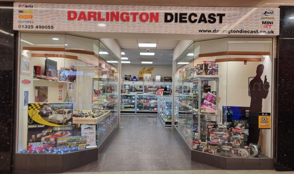 Darlington diecast model cars shop front showcasing the new retail shop