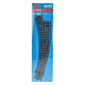Peco ST-245 Setrack Curved Left Hand Point – OO Gauge